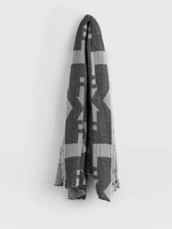 Scarves & Hats|Accessories|Saint and Sofia Abstract Rock Scarf - Black/Cream