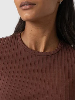 T-shirts & Tanks|Saint and Sofia Adaline Tee - Maroon Rib