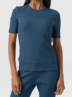 T-shirts & Tanks|Saint and Sofia Adaline Tee - Teal Rib
