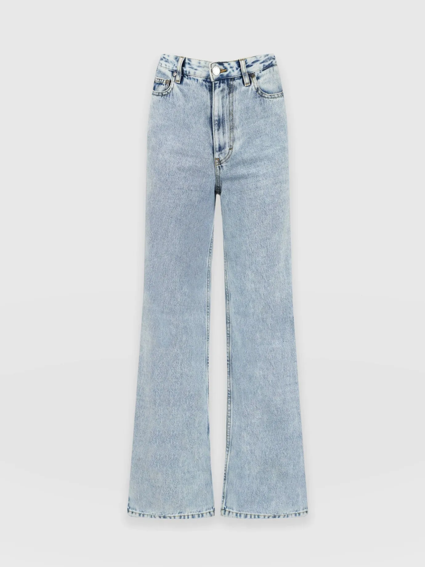 Denim & Jeans|Saint and Sofia Adjustable Wide Leg Jeans - Pale Blue