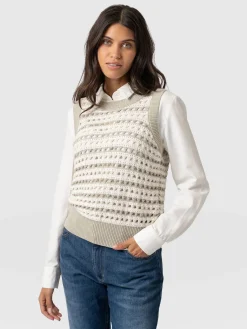 Knitwear|Saint and Sofia Adler Sleeveless Knit - Beige