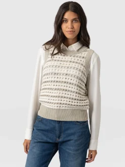 Knitwear|Saint and Sofia Adler Sleeveless Knit - Beige