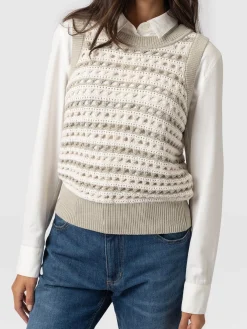 Knitwear|Saint and Sofia Adler Sleeveless Knit - Beige