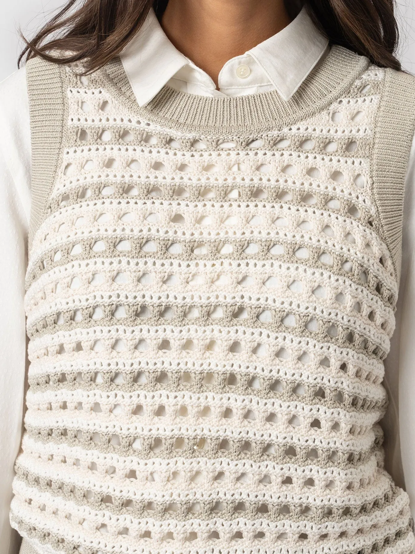 Knitwear|Saint and Sofia Adler Sleeveless Knit - Beige