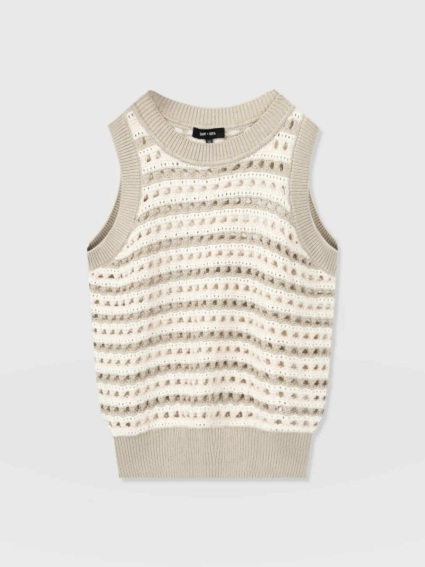 Knitwear|Saint and Sofia Adler Sleeveless Knit - Beige