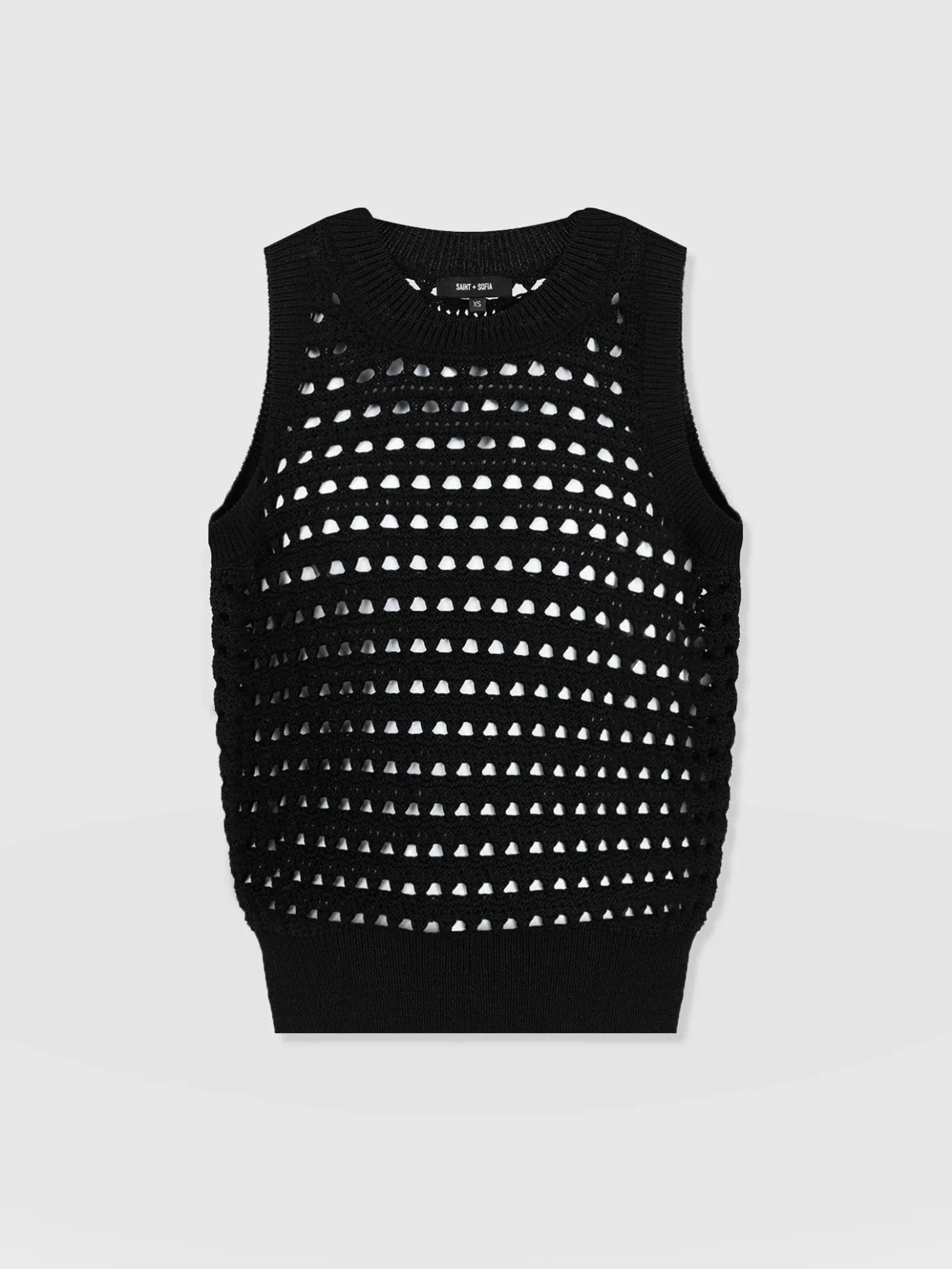 Knitwear|Saint and Sofia Adler Sleeveless Knit - Black