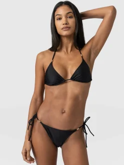 Swimwear|Saint and Sofia Alba Tie Side Bikini Bottom - Black
