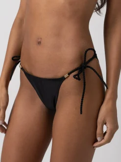 Swimwear|Saint and Sofia Alba Tie Side Bikini Bottom - Black