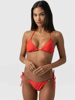 Swimwear|Saint and Sofia Alba Tie Side Bikini Bottom - Red