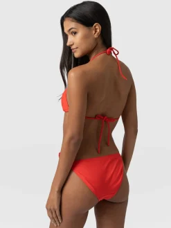 Swimwear|Saint and Sofia Alba Tie Side Bikini Bottom - Red