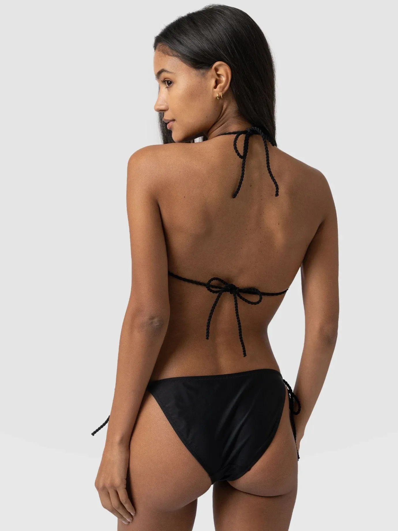 Swimwear|Saint and Sofia Alba Triangle Bikini Top - Black