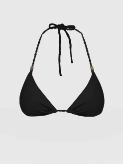 Swimwear|Saint and Sofia Alba Triangle Bikini Top - Black