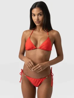 Swimwear|Saint and Sofia Alba Triangle Bikini Top - Red