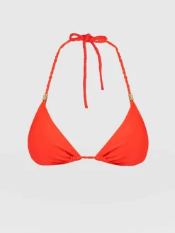 Swimwear|Saint and Sofia Alba Triangle Bikini Top - Red