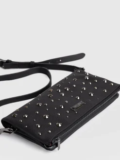Accessories|Cross Body Bags|Saint and Sofia Alexis Studded Clutch - Black