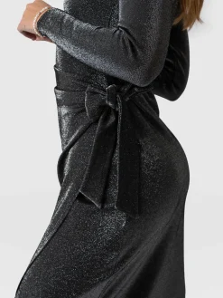 Dresses|Saint and Sofia Amelia Wrap Dress - Silver