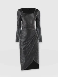 Dresses|Saint and Sofia Amelia Wrap Dress - Silver