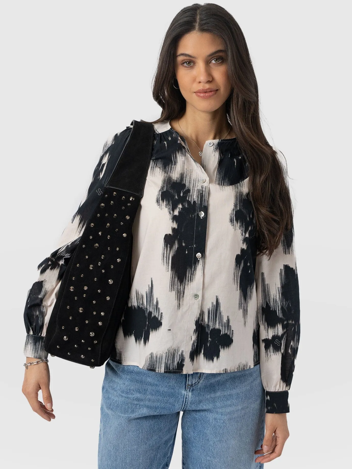 Blouses & Shirts|Saint and Sofia Amelie Blouse - White Fade Floral