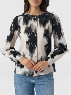 Blouses & Shirts|Saint and Sofia Amelie Blouse - White Fade Floral