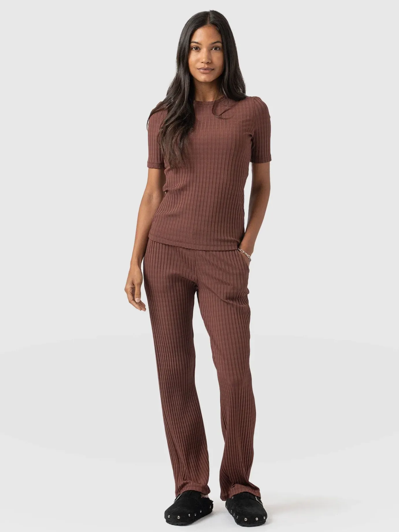 Pants|Saint and Sofia Apartment Pant - Maroon Rib