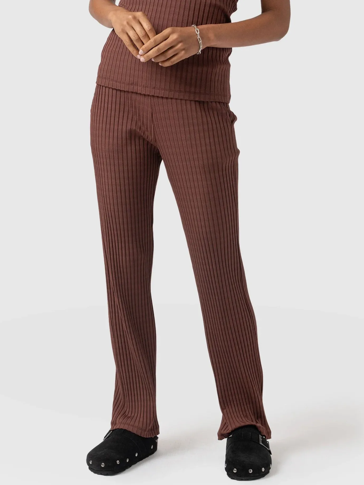 Pants|Saint and Sofia Apartment Pant - Maroon Rib