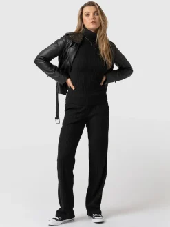 Pants|Saint and Sofia Apartment Pant Ribbed - Black Rib