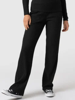 Pants|Saint and Sofia Apartment Pant Ribbed - Black Rib