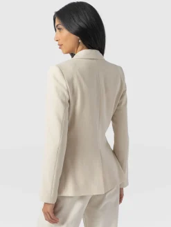 Coats & Jackets|Blazers|Saint and Sofia Argent Blazer - Cream