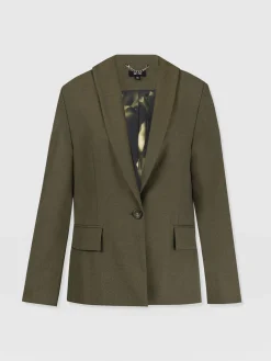 Coats & Jackets|Blazers|Saint and Sofia Argent Blazer - Khaki
