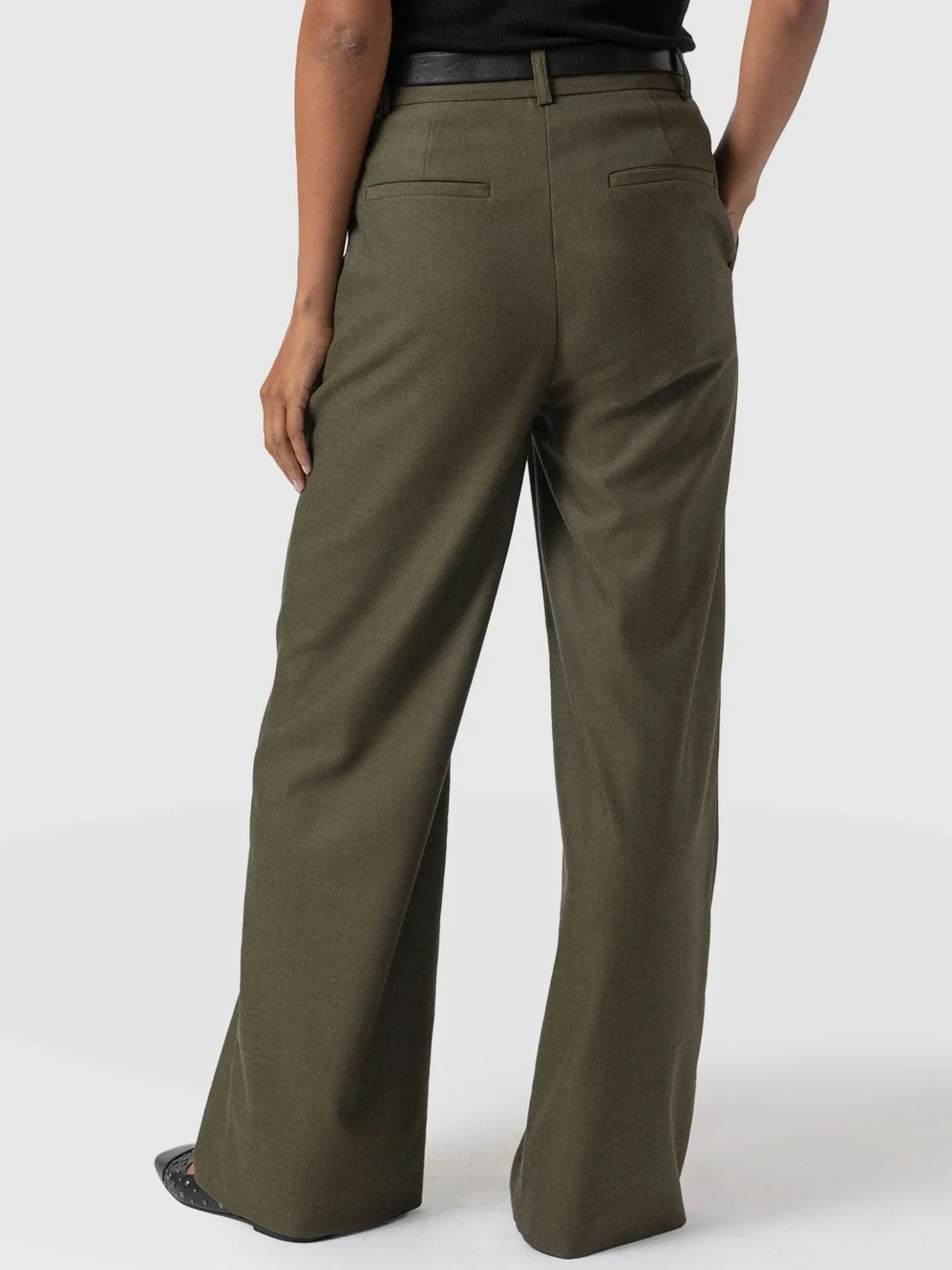 Pants|Saint and Sofia Argent Wide Leg Pant - Khaki