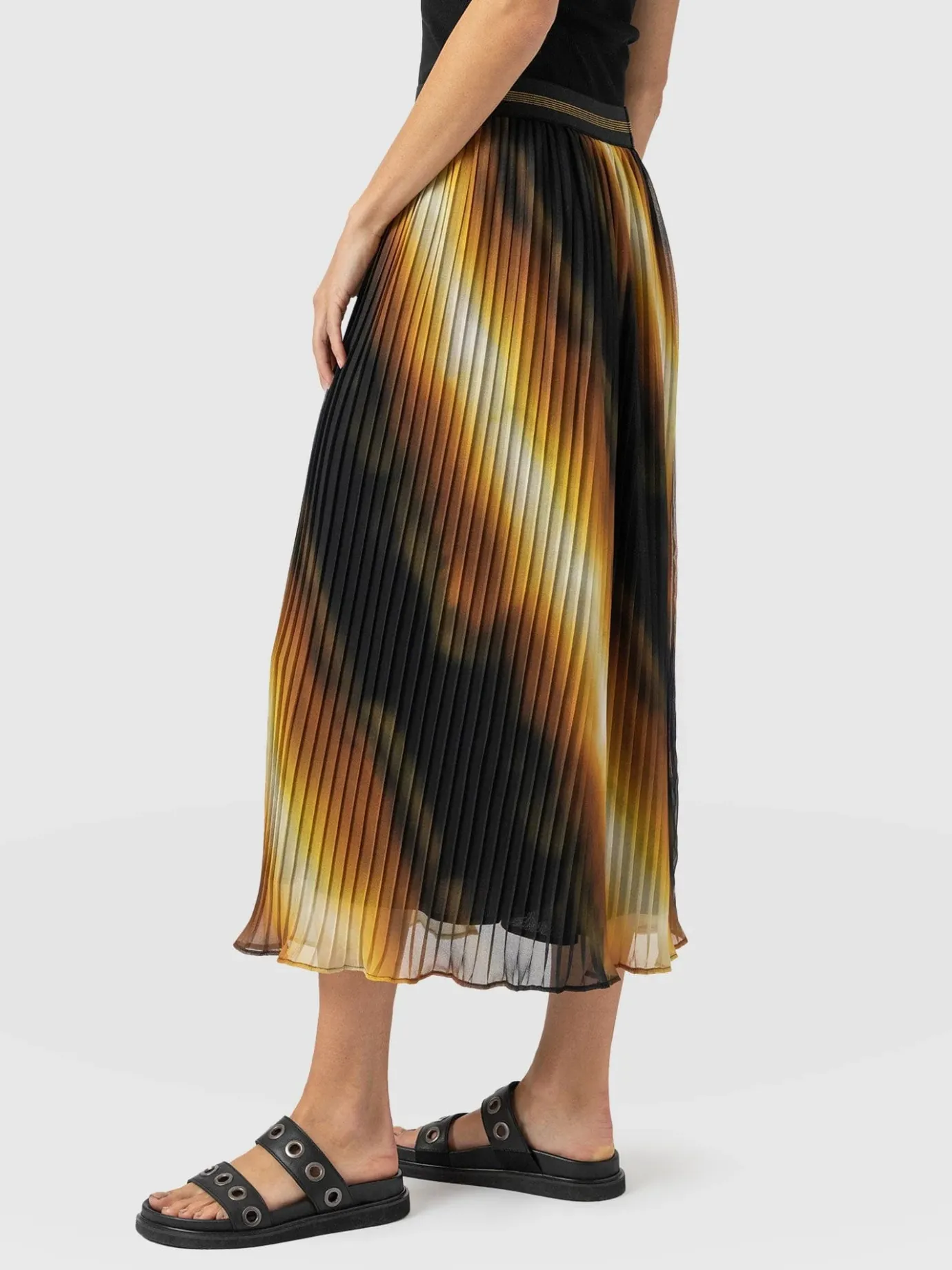 Skirts|Saint and Sofia Aria Pleated Skirt - Yellow Gradient