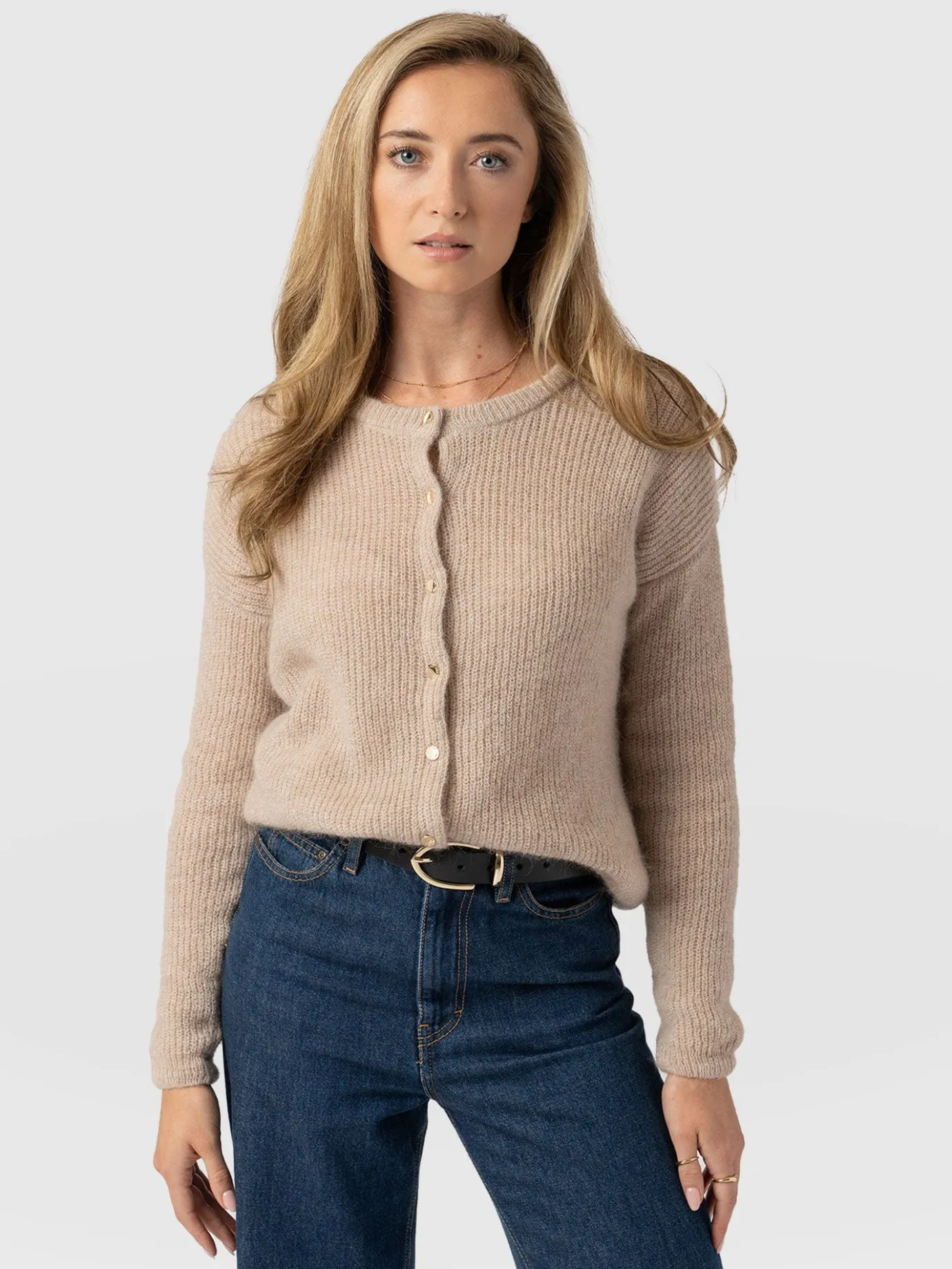 Knitwear|Saint and Sofia Ariella Cardigan - Beige