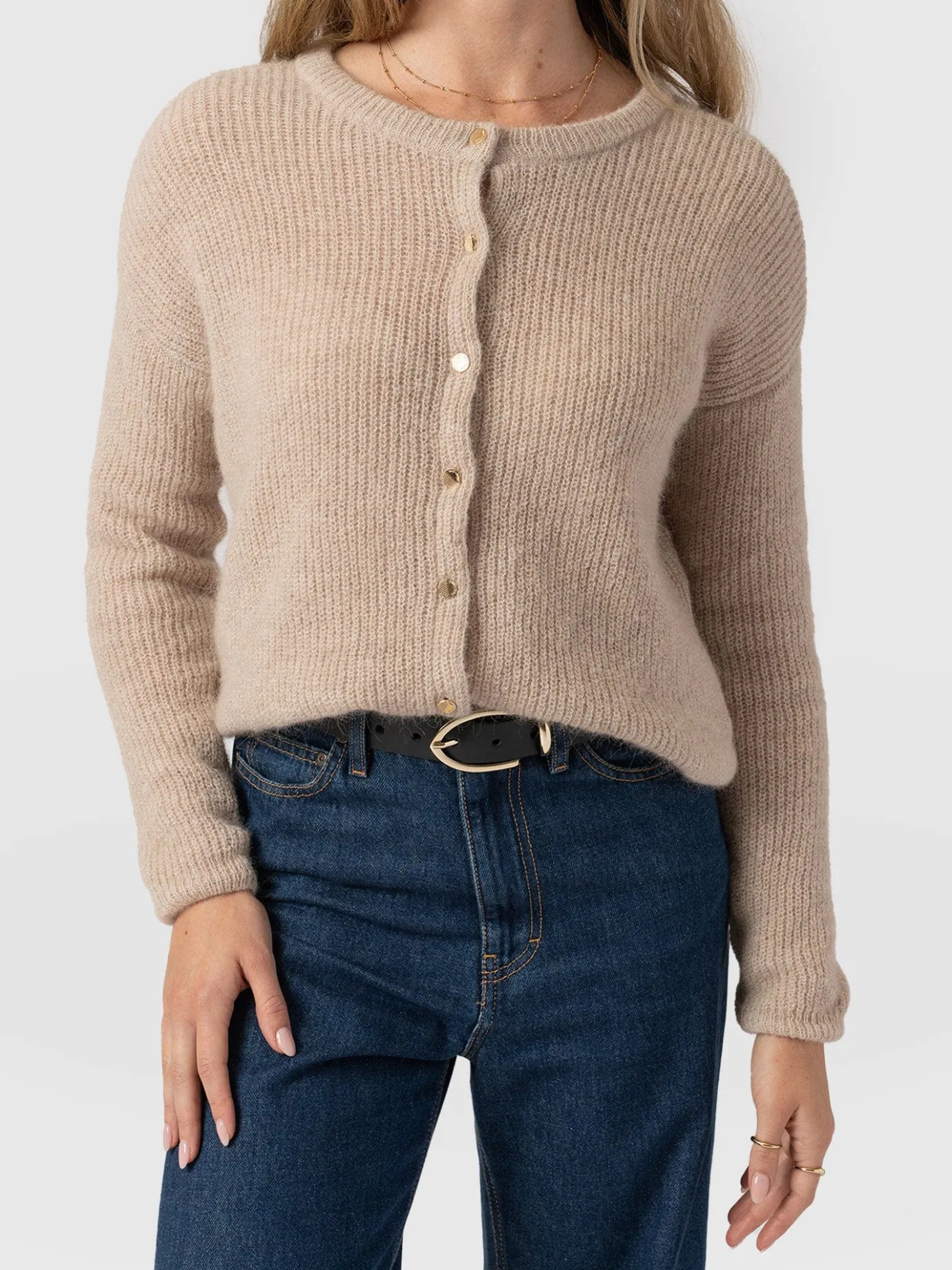 Knitwear|Saint and Sofia Ariella Cardigan - Beige