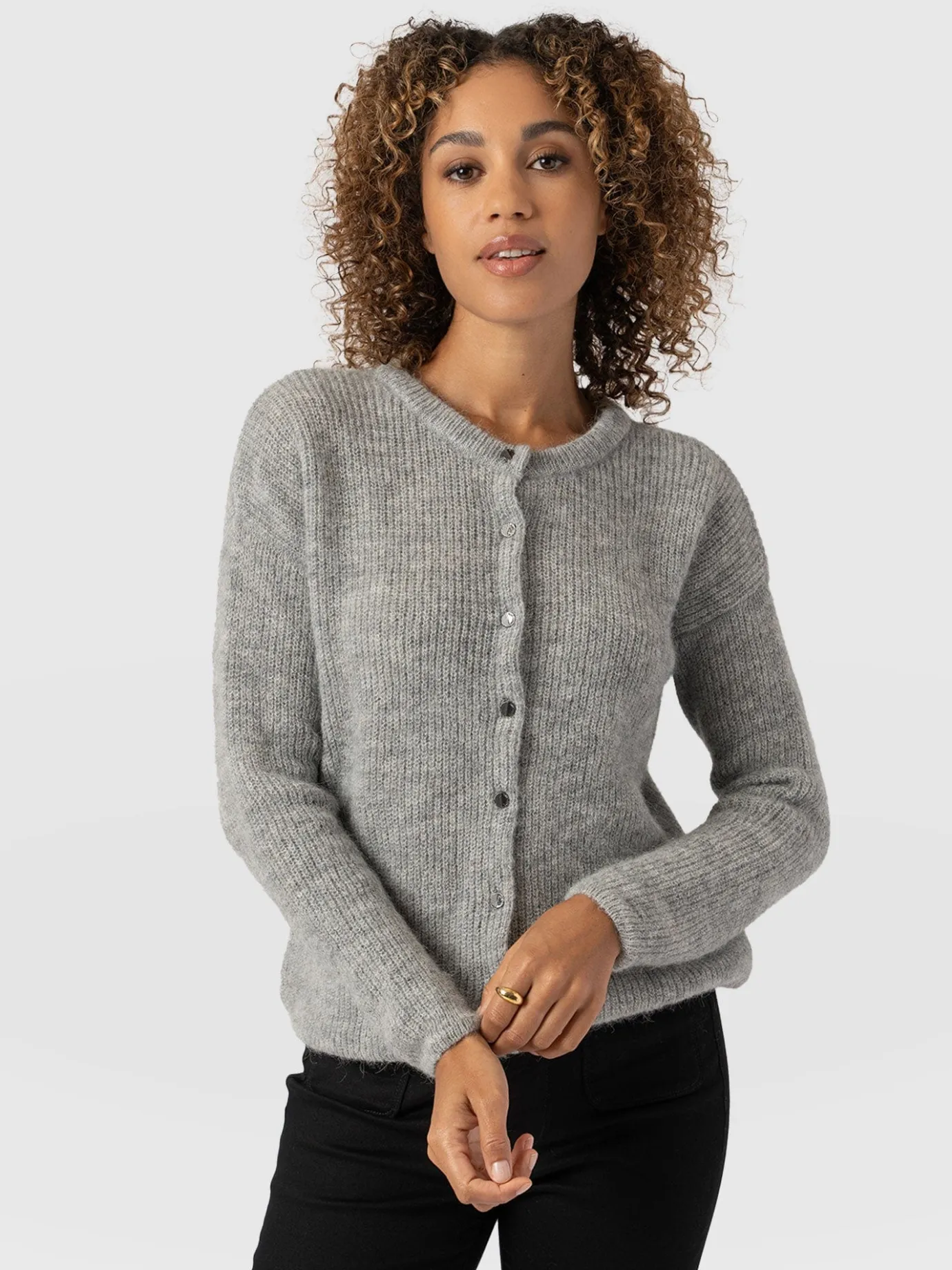 Knitwear|Saint and Sofia Ariella Cardigan - Grey