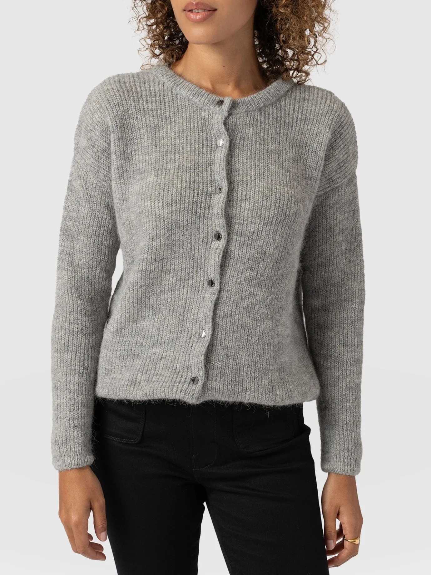 Knitwear|Saint and Sofia Ariella Cardigan - Grey