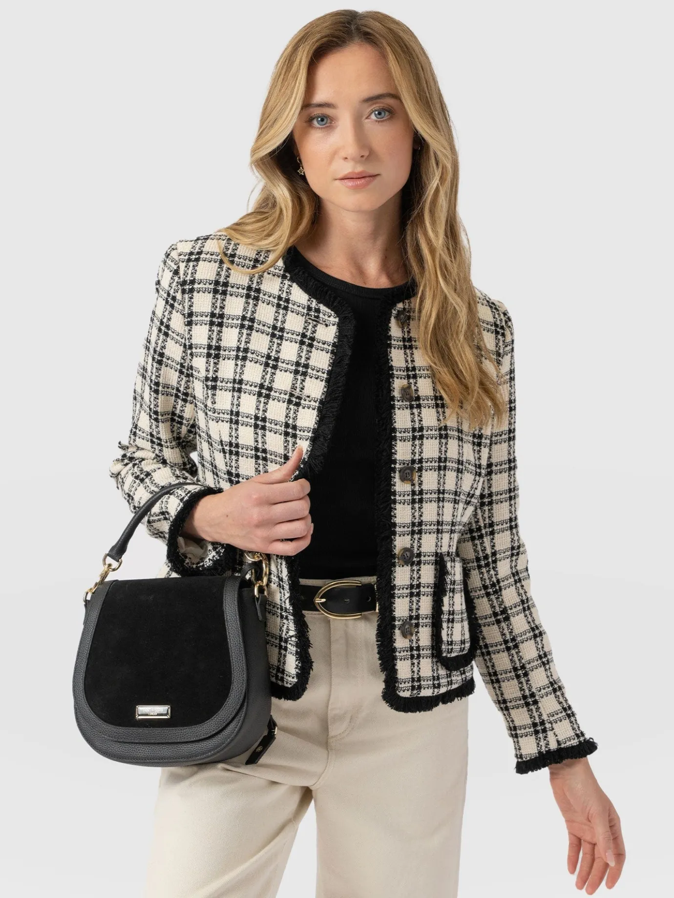 Coats & Jackets|Blazers|Saint and Sofia Ashby Jacket - Black/White Check