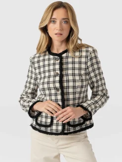 Coats & Jackets|Blazers|Saint and Sofia Ashby Jacket - Black/White Check