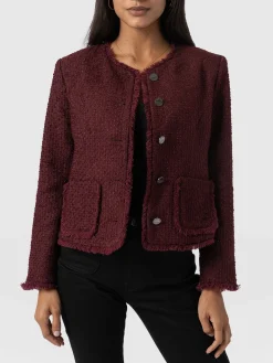 Coats & Jackets|Blazers|Saint and Sofia Ashby Jacket - Maroon