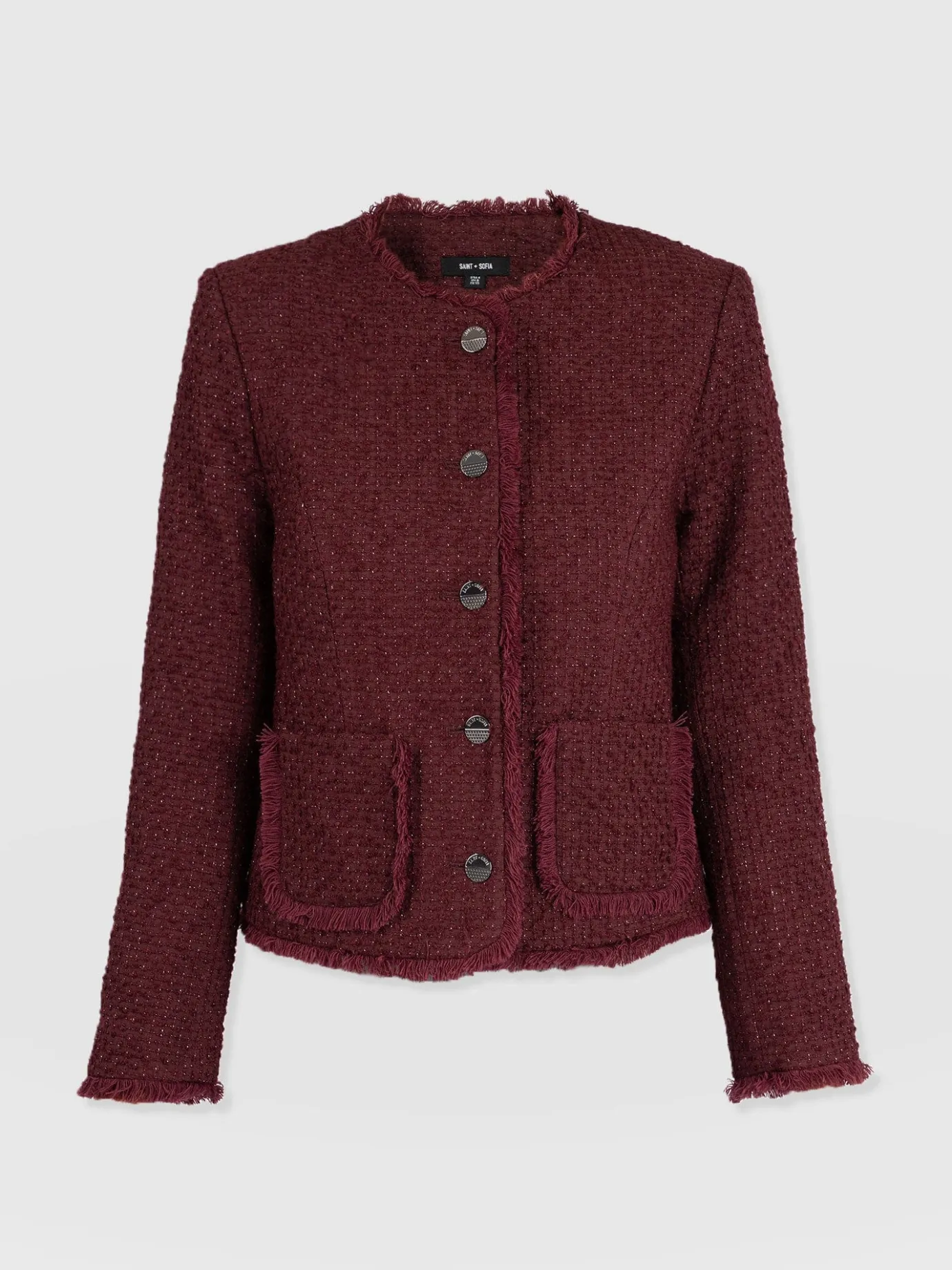Coats & Jackets|Blazers|Saint and Sofia Ashby Jacket - Maroon