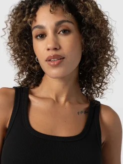 T-shirts & Tanks|Saint and Sofia Asher Scoop Neck Vest - Black