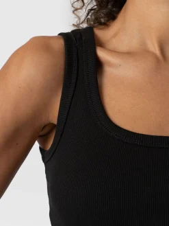 T-shirts & Tanks|Saint and Sofia Asher Scoop Neck Vest - Black
