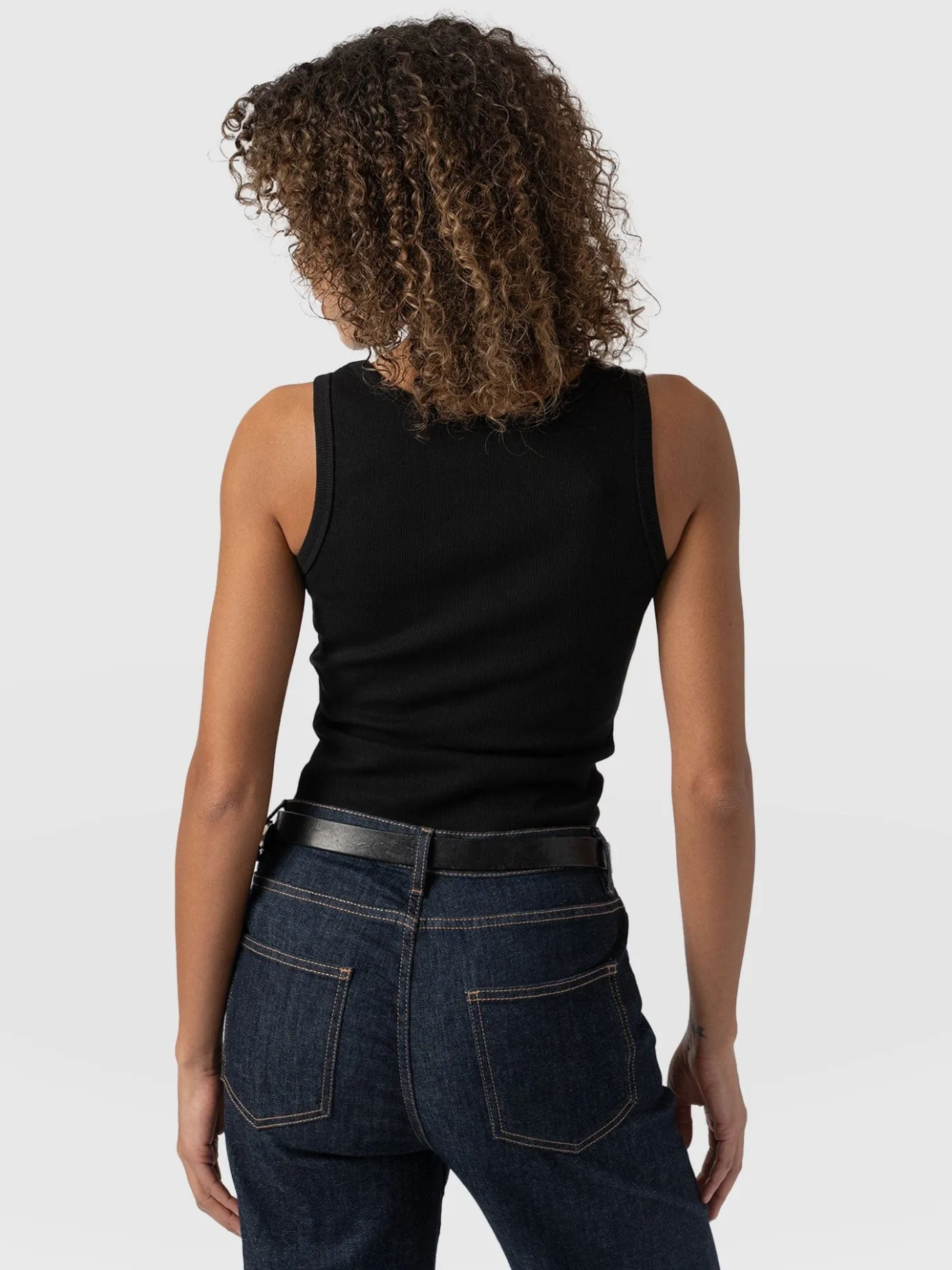 T-shirts & Tanks|Saint and Sofia Asher Scoop Neck Vest - Black
