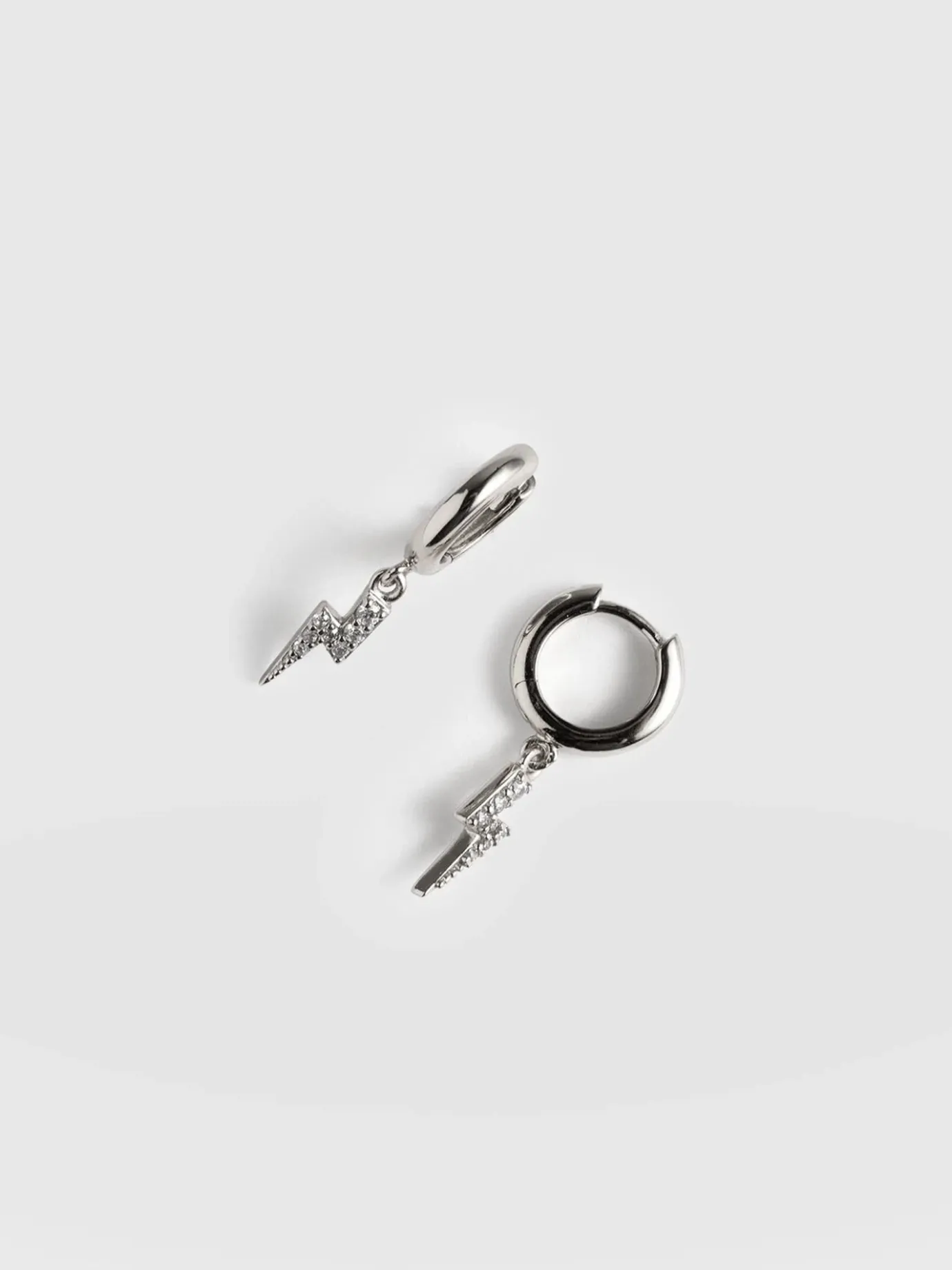 Silver Jewelry|Jewelry|Saint and Sofia Astral Lightning Charm Drop Earrings - Silver
