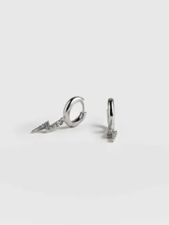 Silver Jewelry|Jewelry|Saint and Sofia Astral Lightning Charm Drop Earrings - Silver