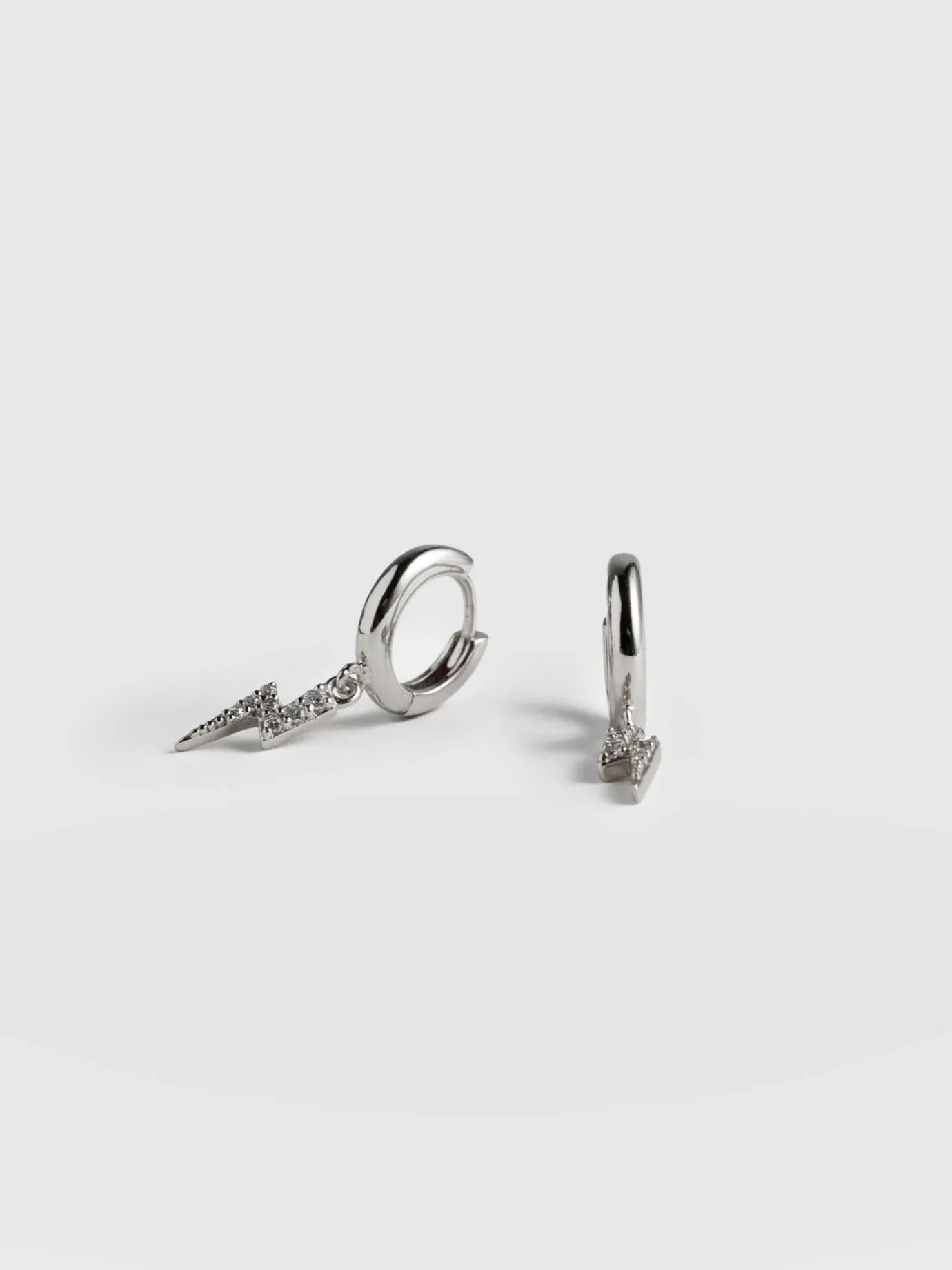 Silver Jewelry|Jewelry|Saint and Sofia Astral Lightning Charm Drop Earrings - Silver