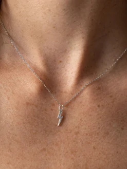 Silver Jewelry|Jewelry|Saint and Sofia Astral Lightning Charm Necklace - Silver