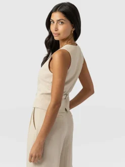 Coats & Jackets|Blazers|Saint and Sofia Astrid Waistcoat - Cream