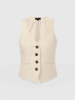 Coats & Jackets|Blazers|Saint and Sofia Astrid Waistcoat - Cream