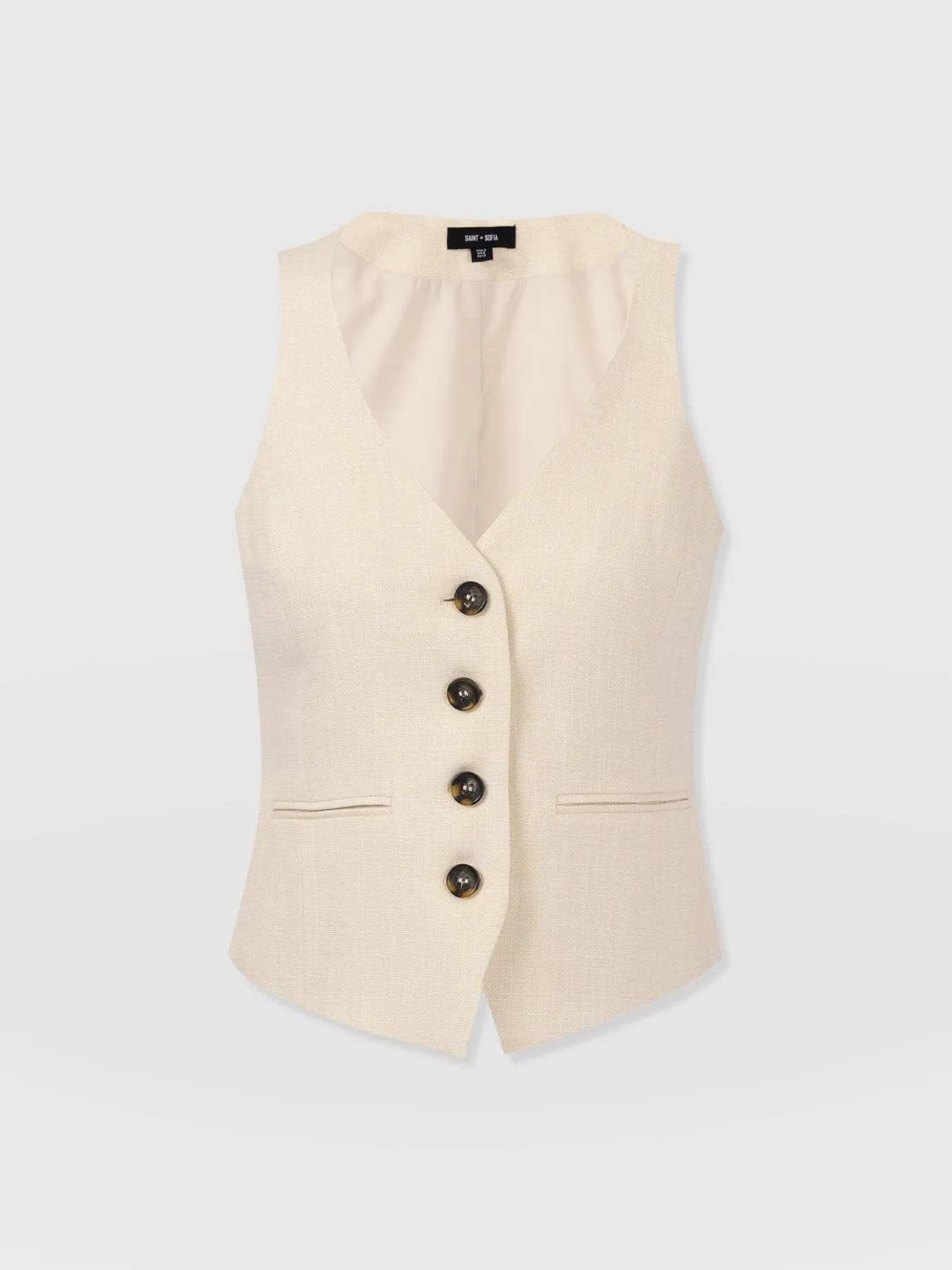 Coats & Jackets|Blazers|Saint and Sofia Astrid Waistcoat - Cream