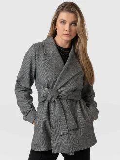 Coats & Jackets|Saint and Sofia Audrey Wrap Coat - Chevron